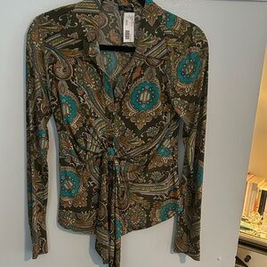 Print tie front Top